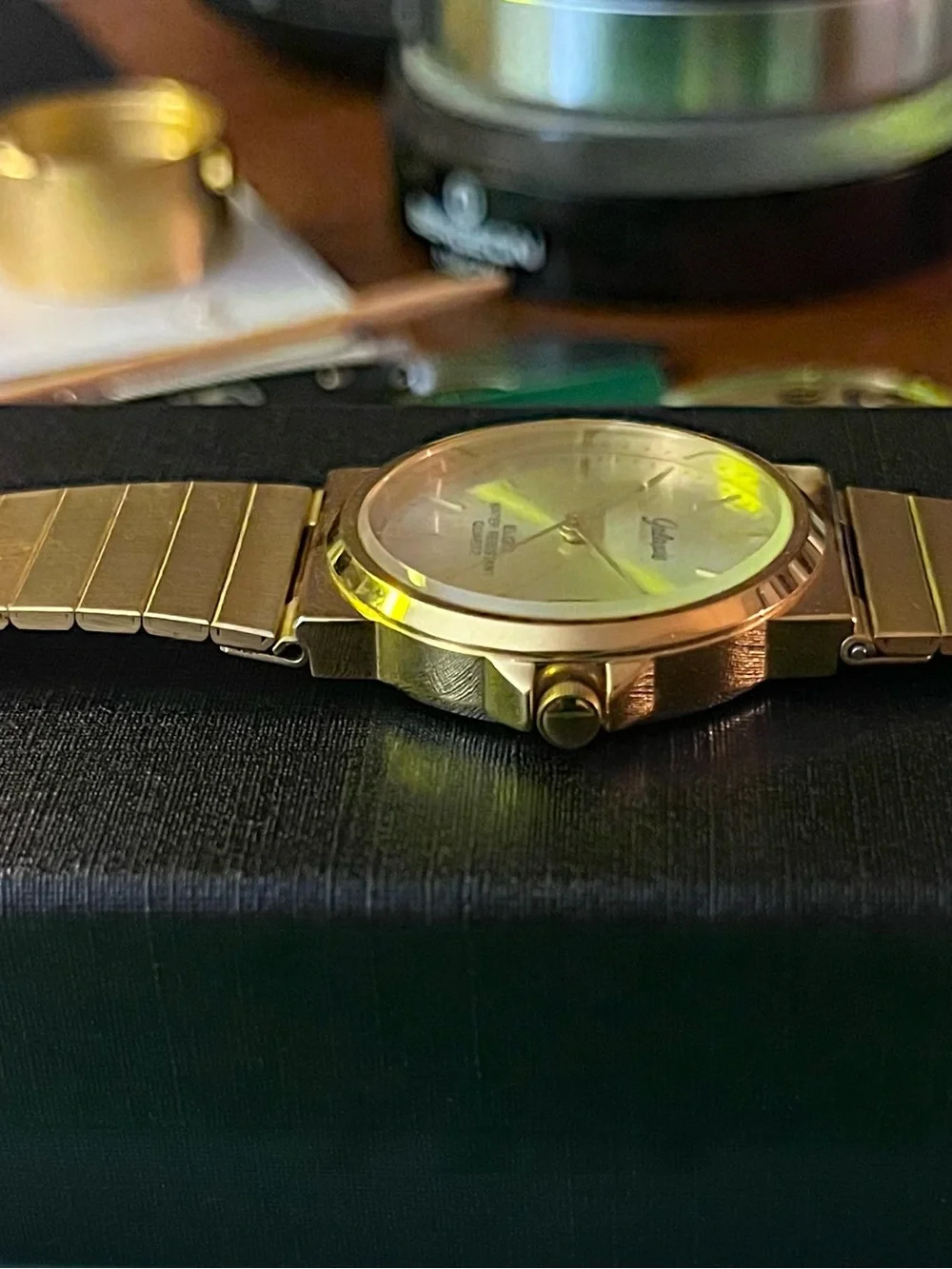Women’s watch: Galaxie Gold-Tone Quartz Watch -by Elgin